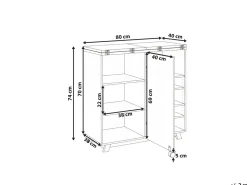 Kommode med skrivebordsfunktion FLOMOT Hvid 80 cm 40/80 cm Foldbar