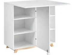 Kommode med skrivebordsfunktion FLOMOT Hvid 80 cm 40/80 cm Foldbar