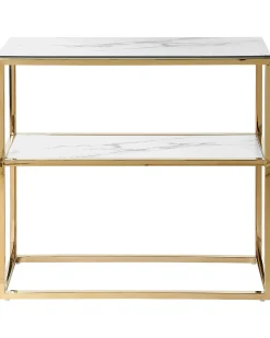 Konsolbord AZUSA Hærdet glas Hvid marmor