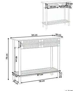 Konsolbord BONDI Lysebrun