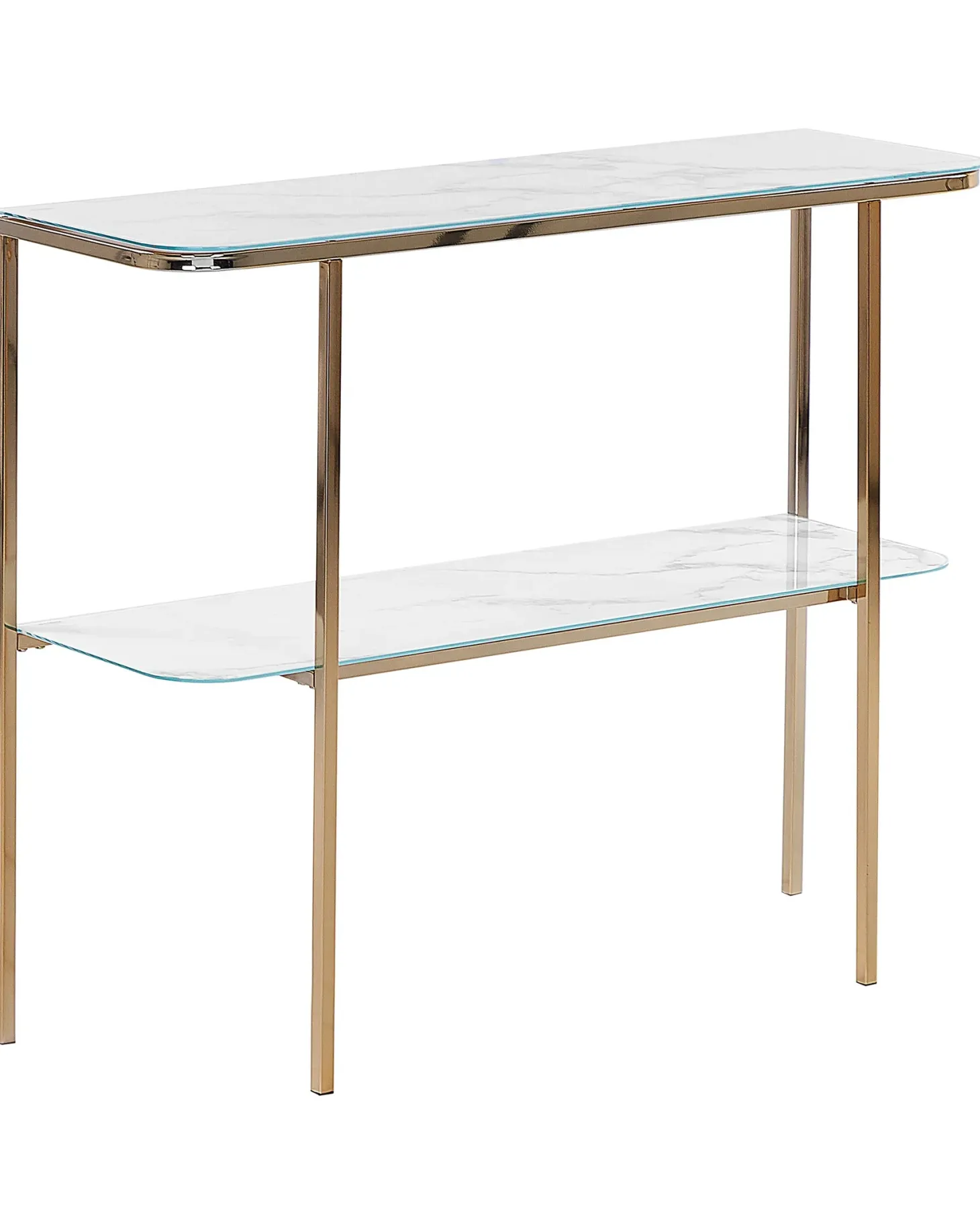 Konsolbord CALVERT Hærdet glas Marmor/guld