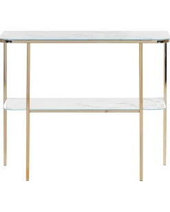 Konsolbord CALVERT Hærdet glas Marmor/guld