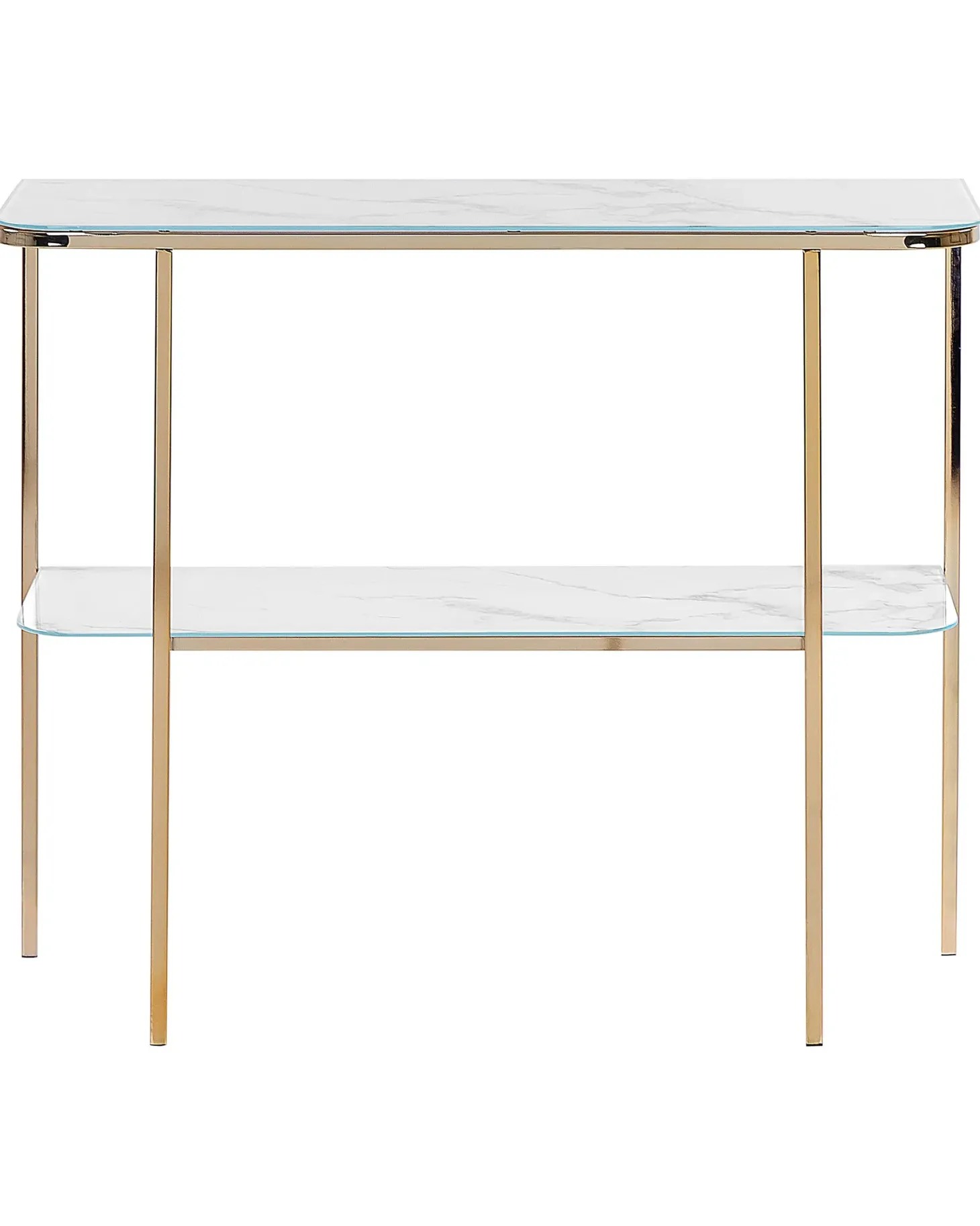 Konsolbord CALVERT Hærdet glas Marmor/guld