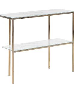 Konsolbord CALVERT Hærdet glas Marmor/guld