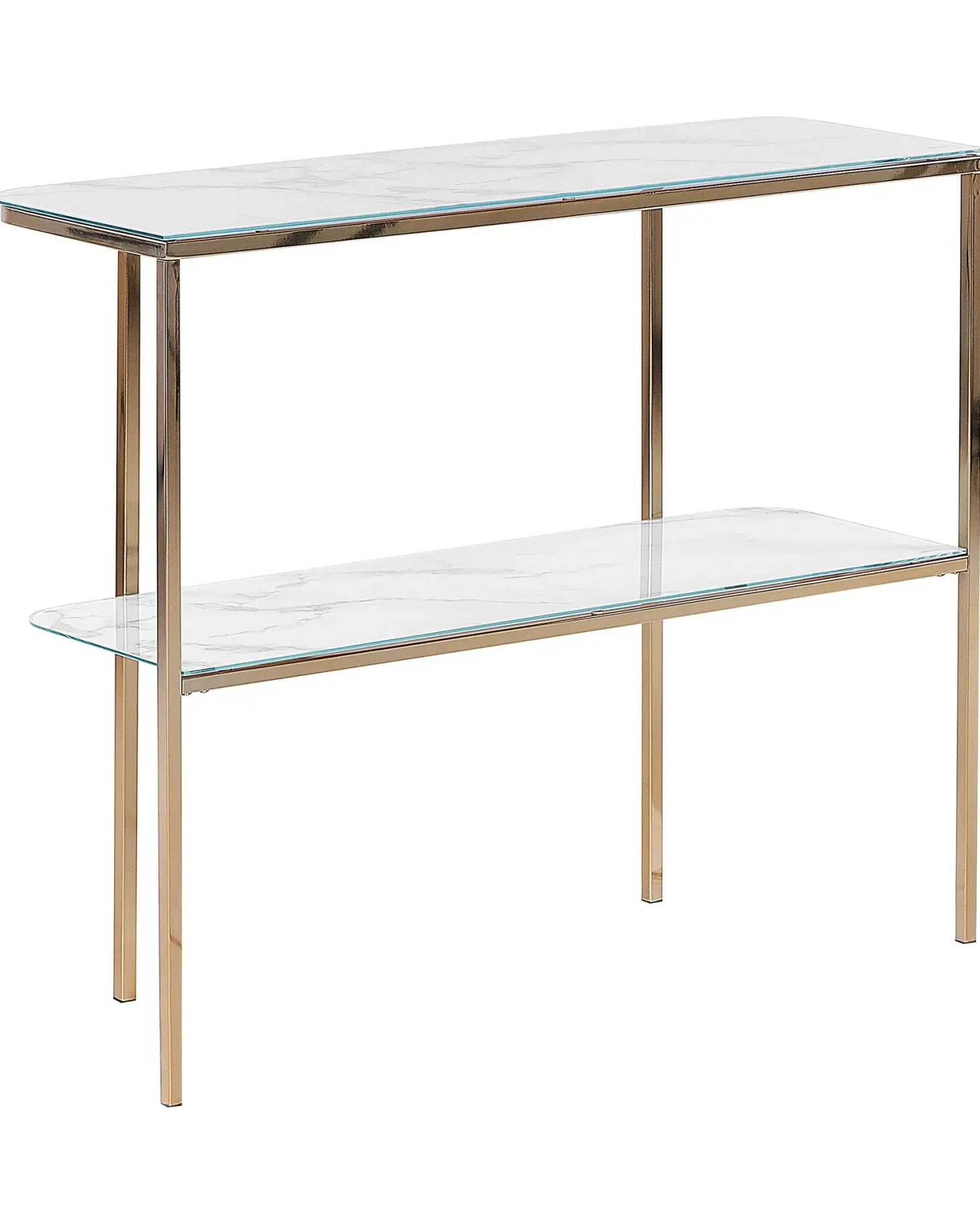 Konsolbord CALVERT Hærdet glas Marmor/guld