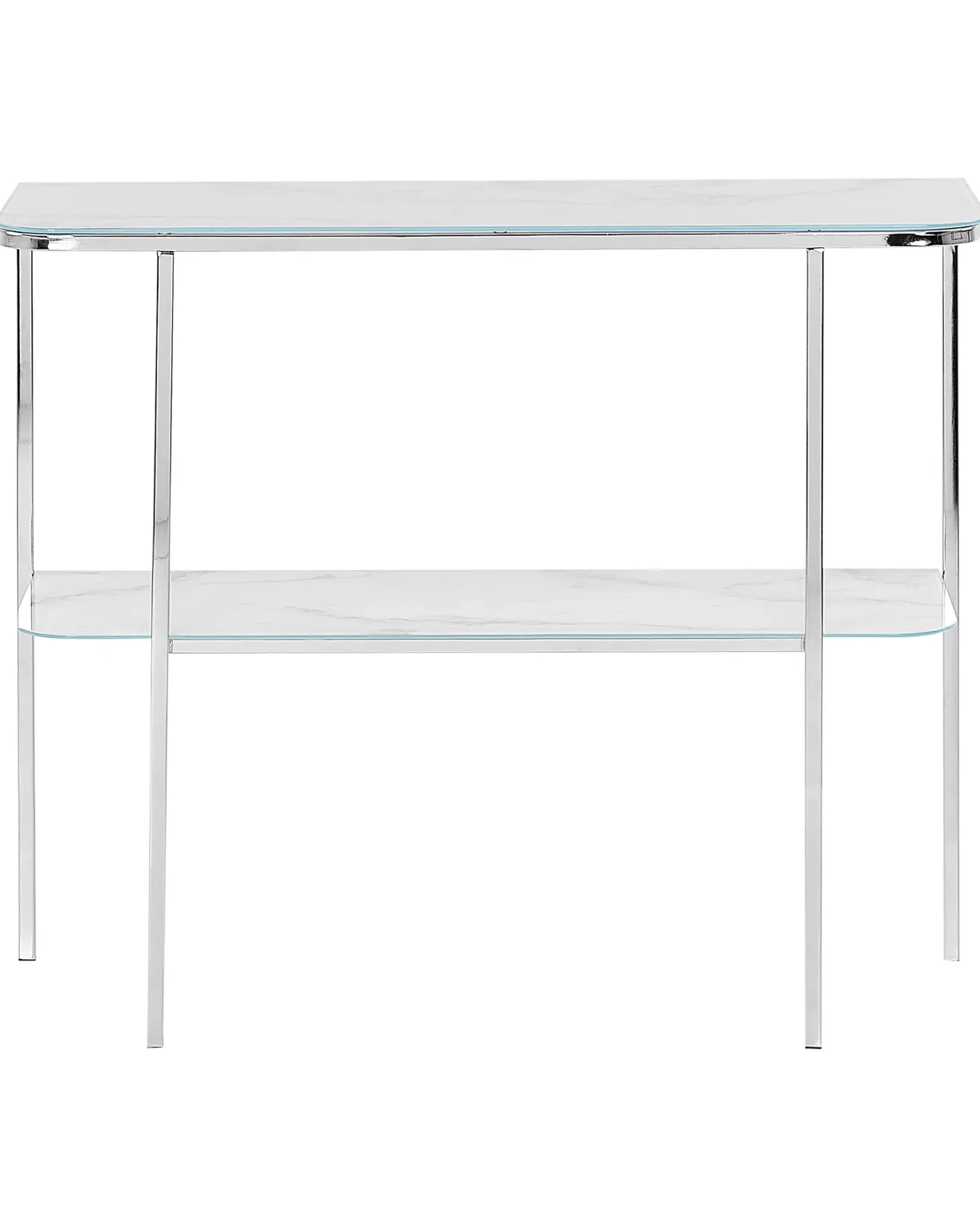 Konsolbord CALVERT Hærdet glas Marmor/sølv