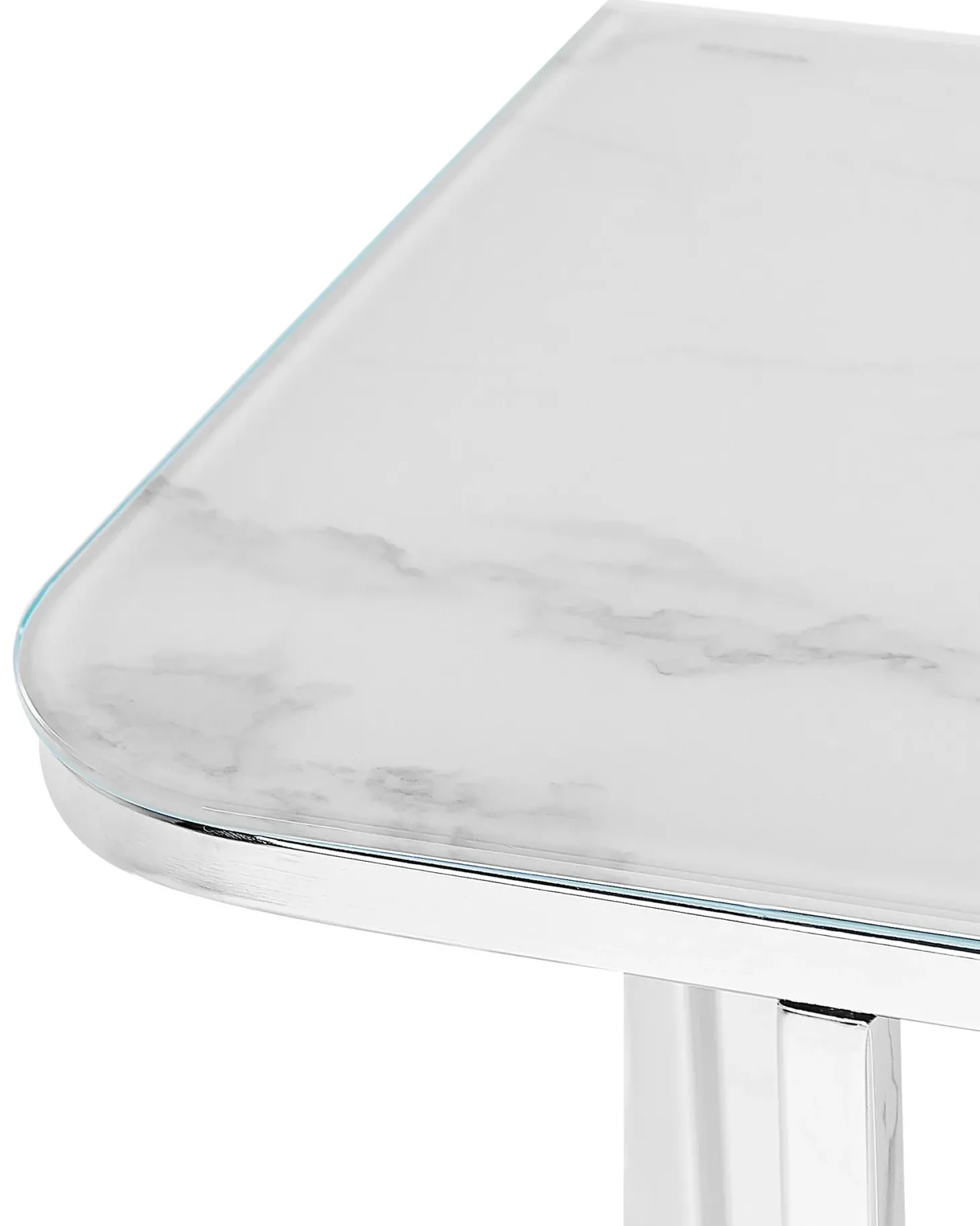 Konsolbord CALVERT Hærdet glas Marmor/sølv