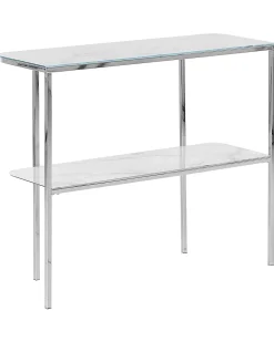 Konsolbord CALVERT Hærdet glas Marmor/sølv