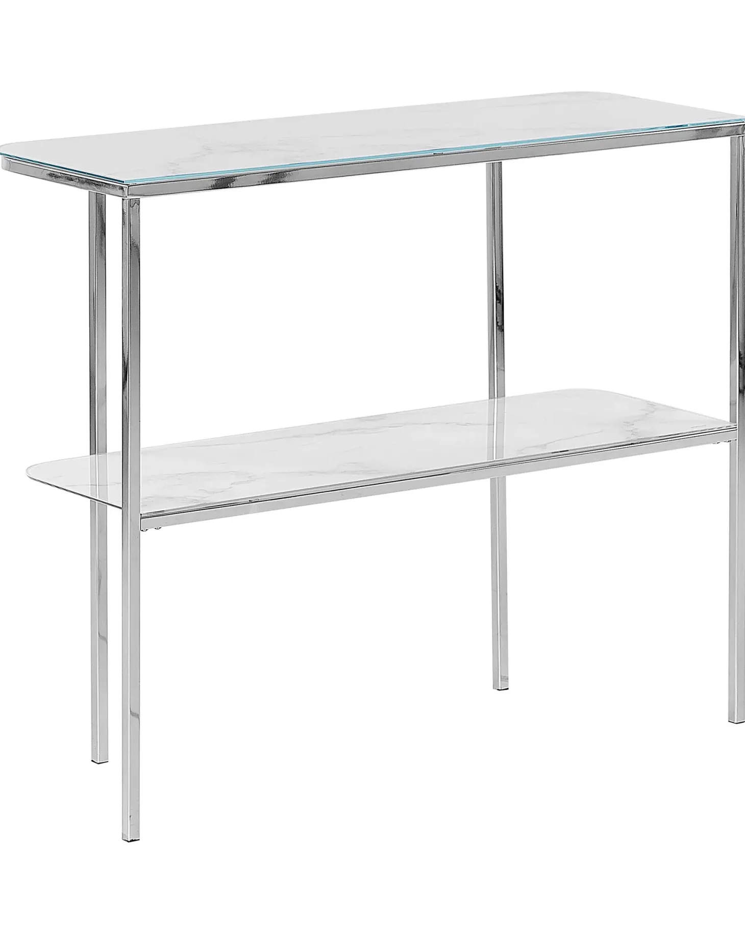 Konsolbord CALVERT Hærdet glas Marmor/sølv