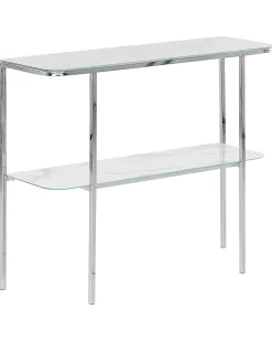 Konsolbord CALVERT Hærdet glas Marmor/sølv