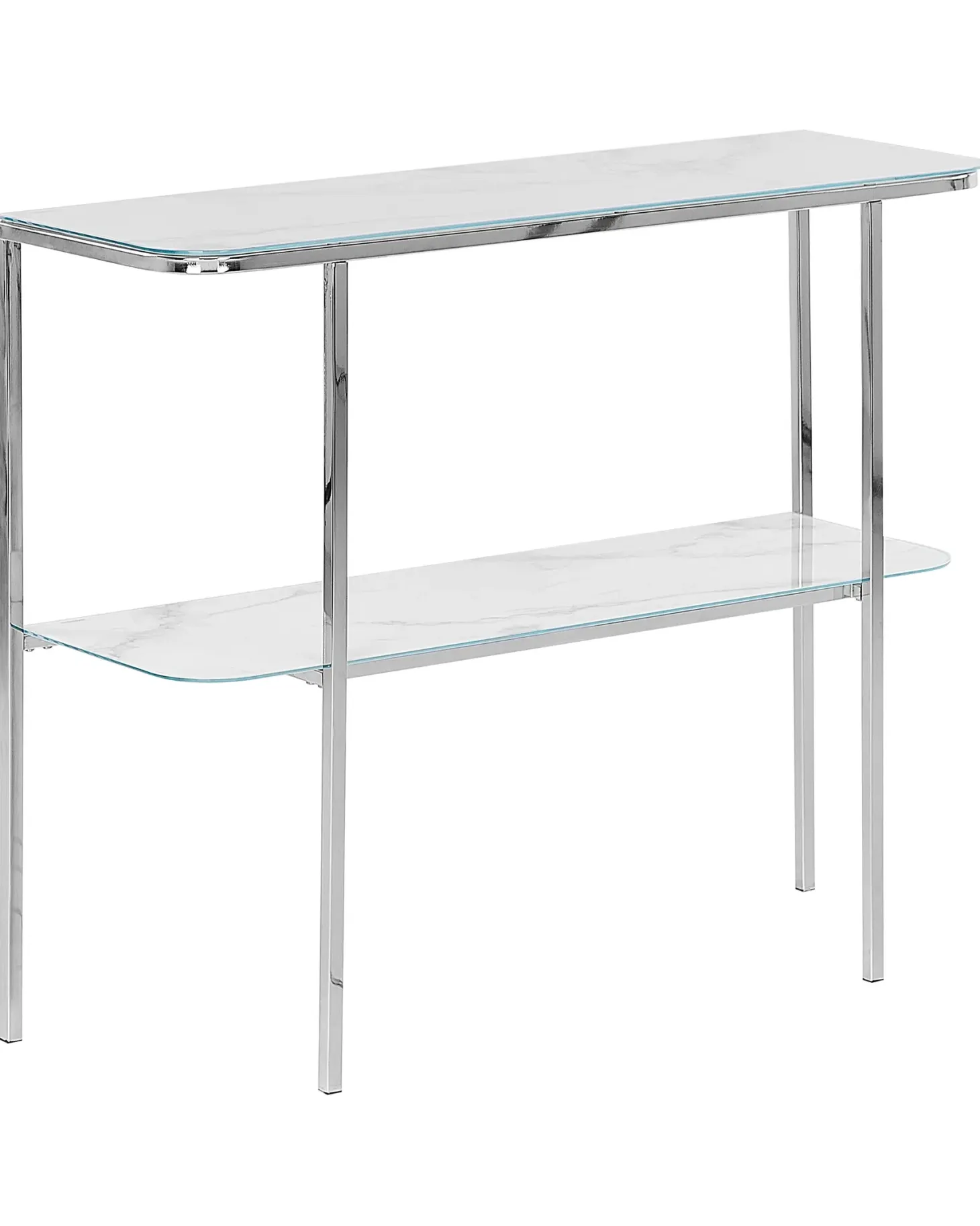 Konsolbord CALVERT Hærdet glas Marmor/sølv