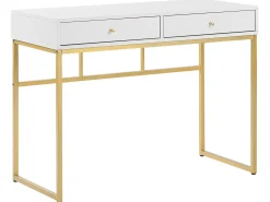 Konsolbord DAPHNE Hvid/guld 100 cm 48 cm med skuffer
