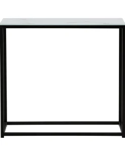 Konsolbord DELANO Hærdet glas Marmor/sort
