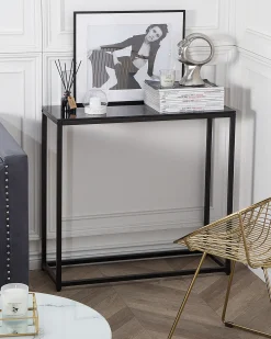 Konsolbord DELANO Hærdet glas Sort