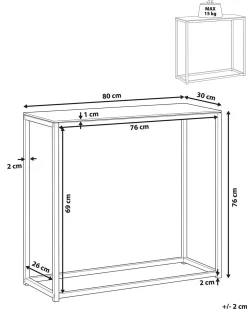 Konsolbord DELANO Hærdet glas Marmor/guld