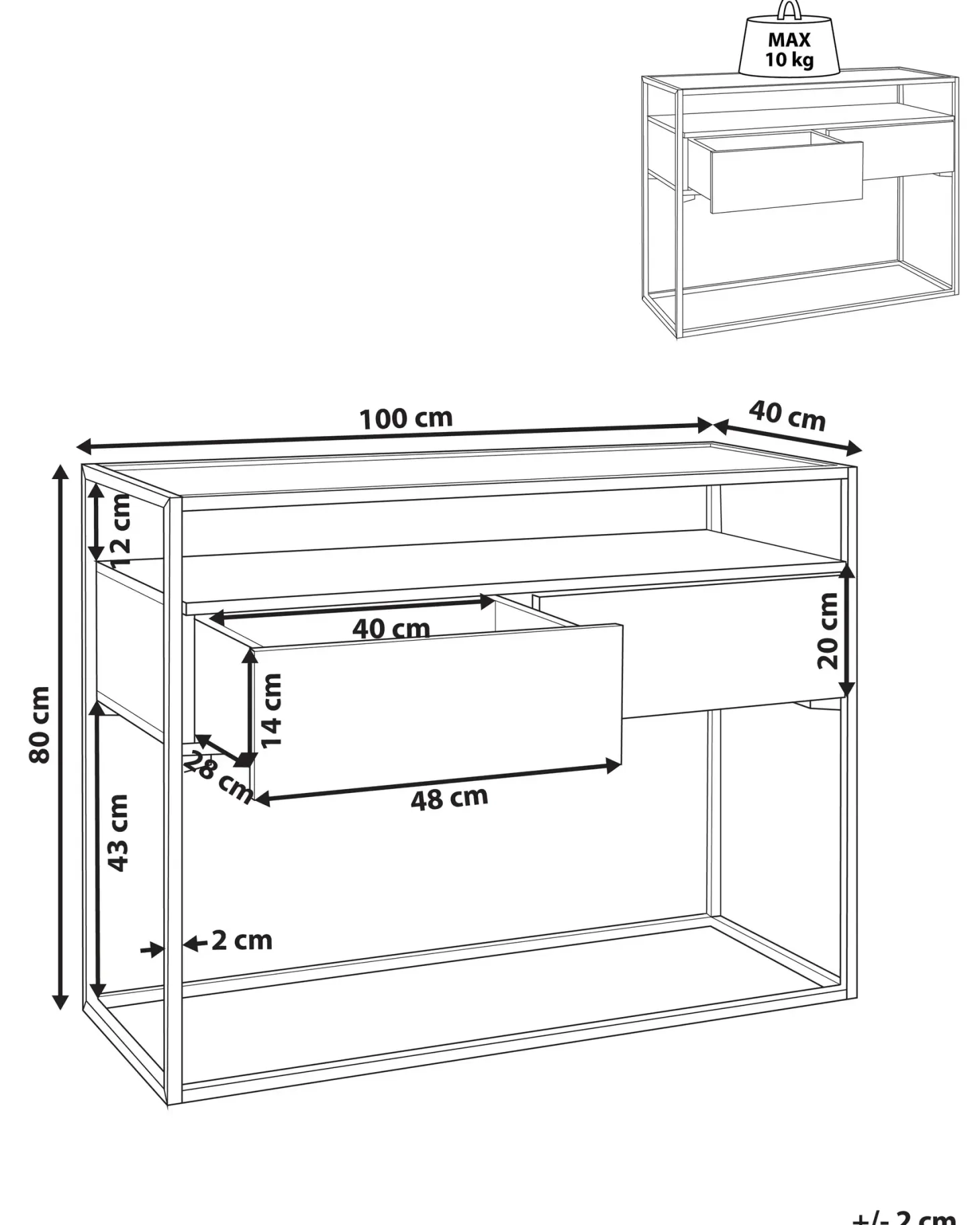 Konsolbord MAUK Mørkebrun
