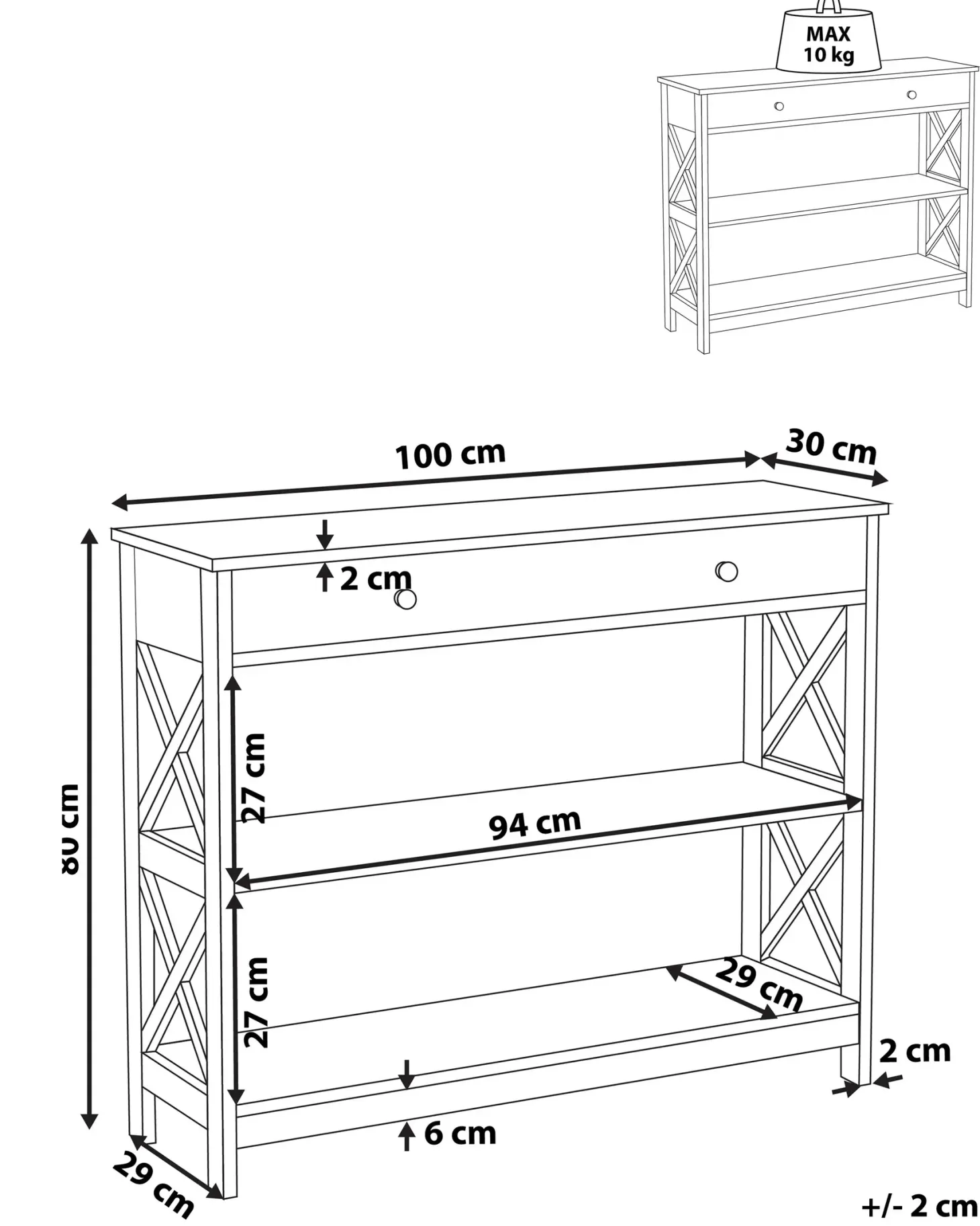 Konsolbord MONTGOMERY Sort