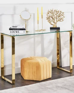 Konsolbord TILON Hærdet glas Guld