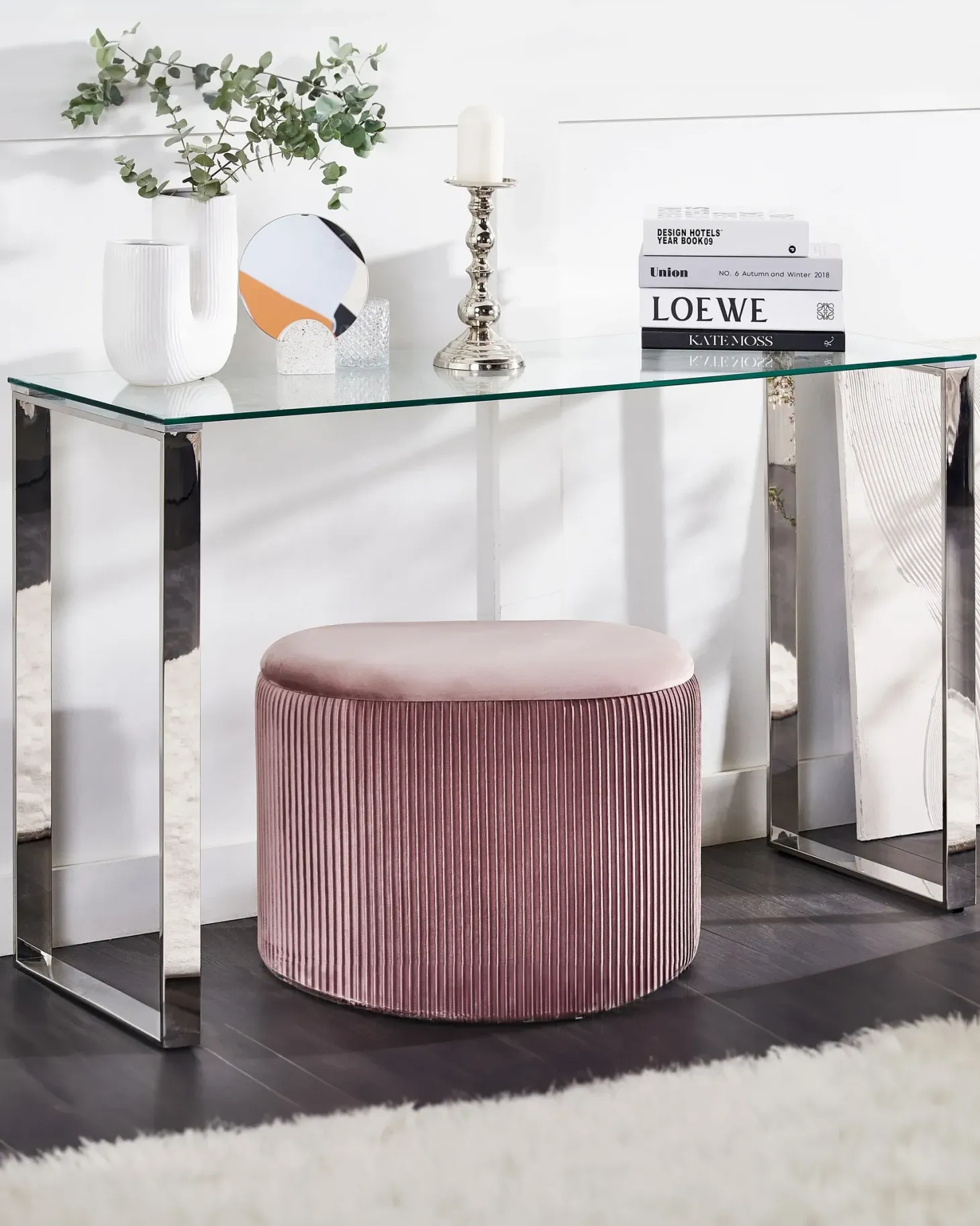 Konsolbord TILON Hærdet glas Sølv