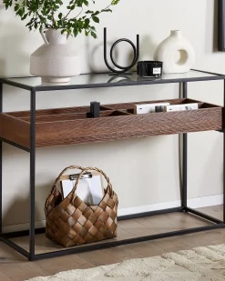 Konsolbord WACO Hærdet glas Sort