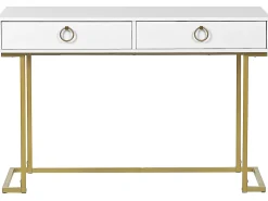 Konsolbord WESTPORT Hvid/guld 115 cm 50 cm med skuffer