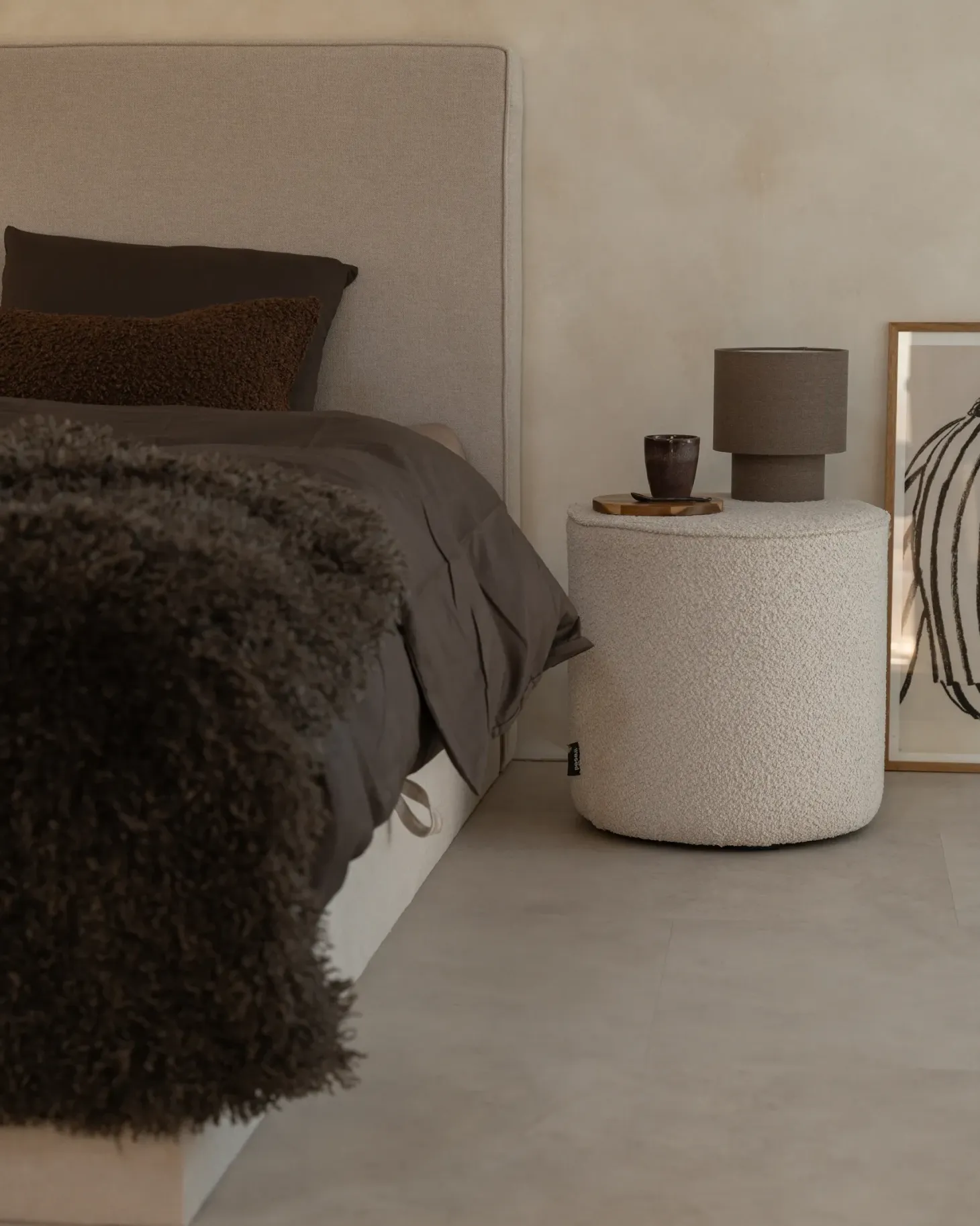 Kontinentalseng med opbevaring MINISTER Lys Beige 180 x 200 cm