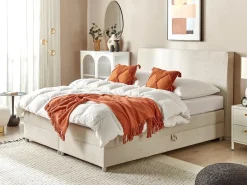Kontinentalseng med opbevaring MINISTER Lys Beige 180 x 200 cm