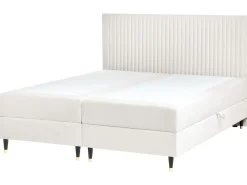Kontinentalseng med opbevaring DAME Velour Cremehvid 180 x 200 cm