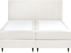 Kontinentalseng med opbevaring DAME Velour Cremehvid 180 x 200 cm