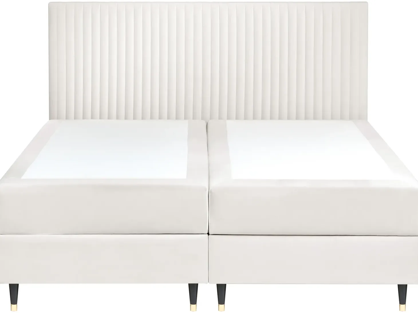 Kontinentalseng med opbevaring DAME Velour Cremehvid 180 x 200 cm