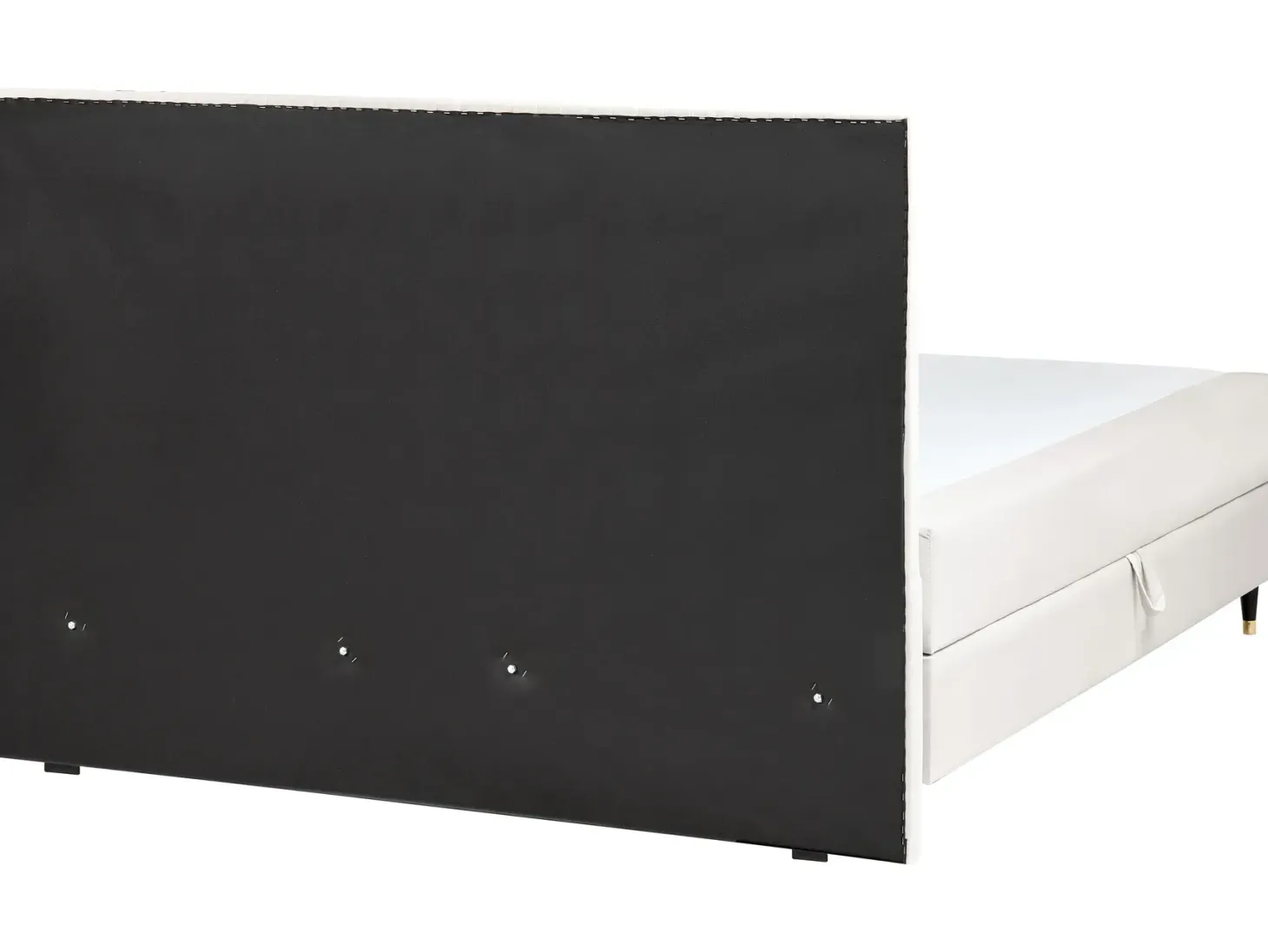 Kontinentalseng med opbevaring DAME Velour Cremehvid 180 x 200 cm