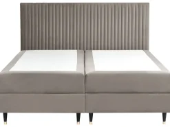 Kontinentalseng med opbevaring DAME Velour Brungrå 180 x 200 cm