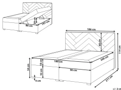 Kontinentalseng med opbevaring ESQUIRE Cremehvid 180 x 200 cm
