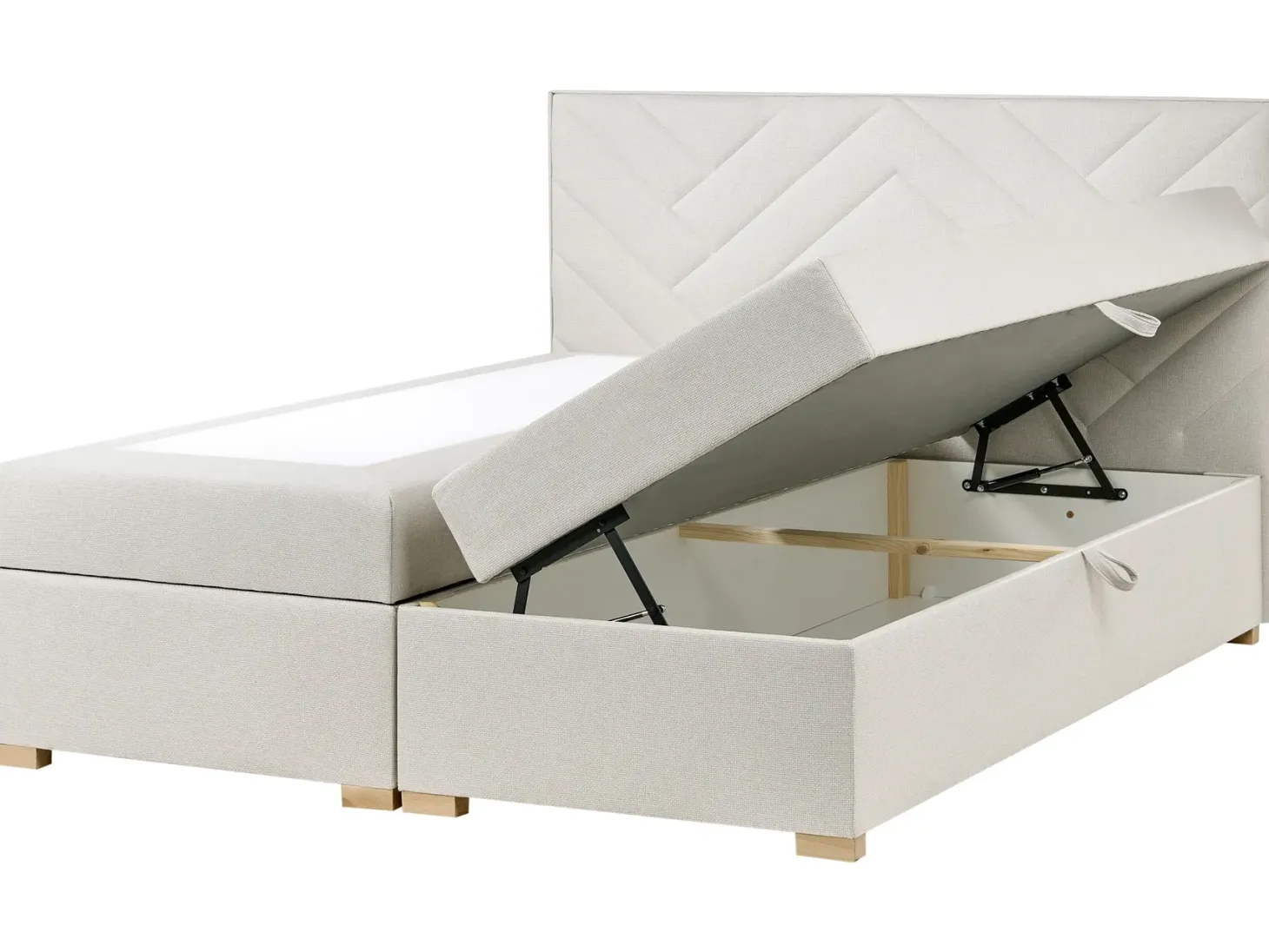 Kontinentalseng med opbevaring ESQUIRE Cremehvid 180 x 200 cm