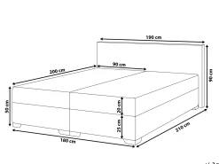 Kontinentalseng PRESIDENT 180 x 200 cm Beige