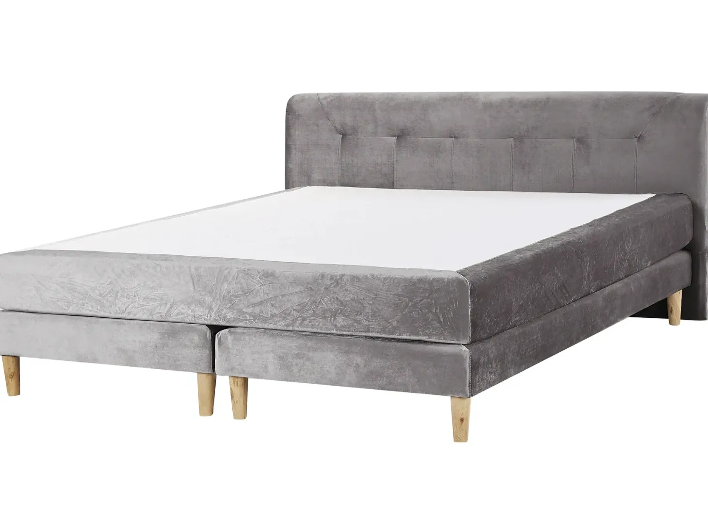 Kontinentalseng Velour MARQUISE 180 x 200 cm Grå