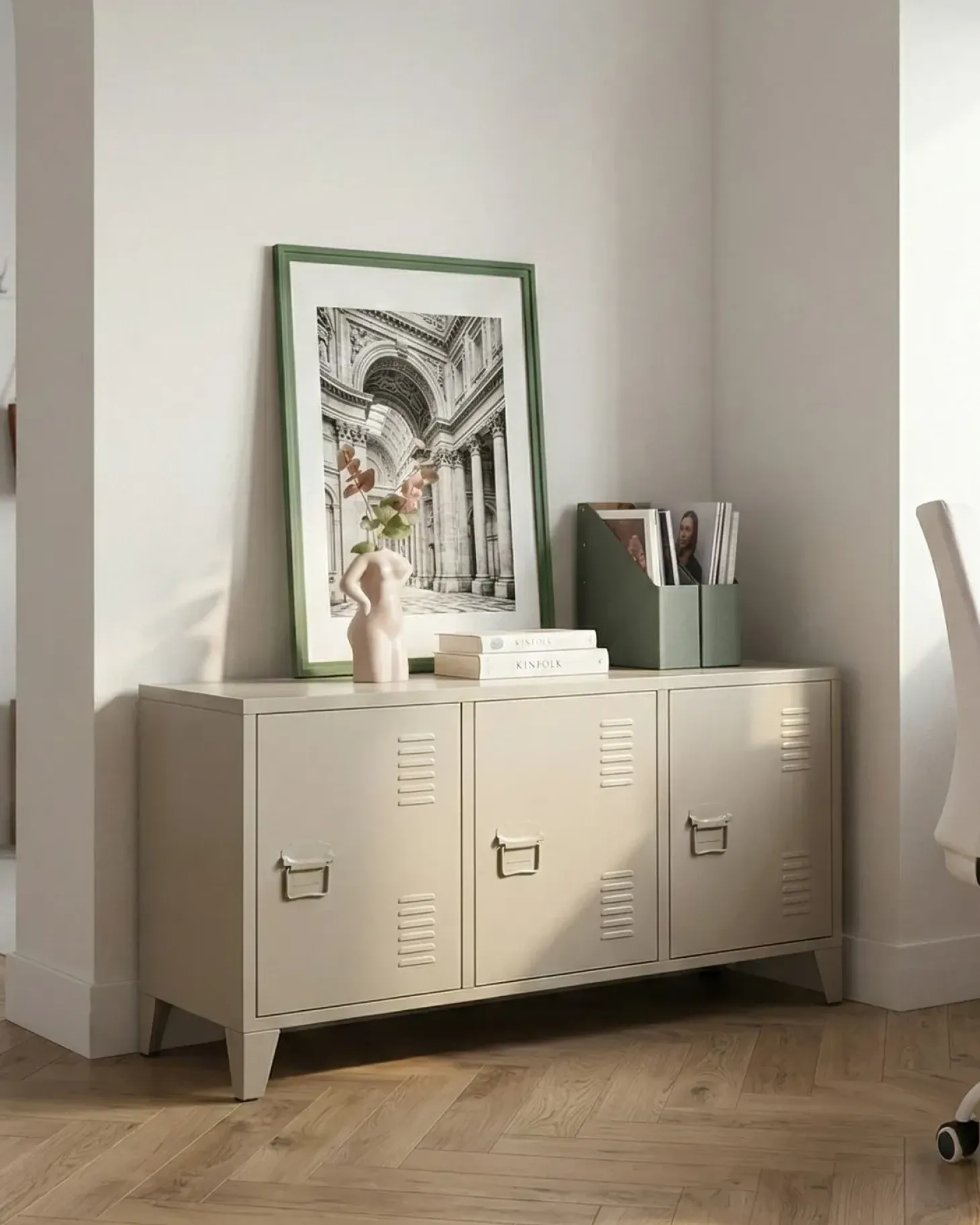 Kontorskab CARDIFF Metal Lys Beige