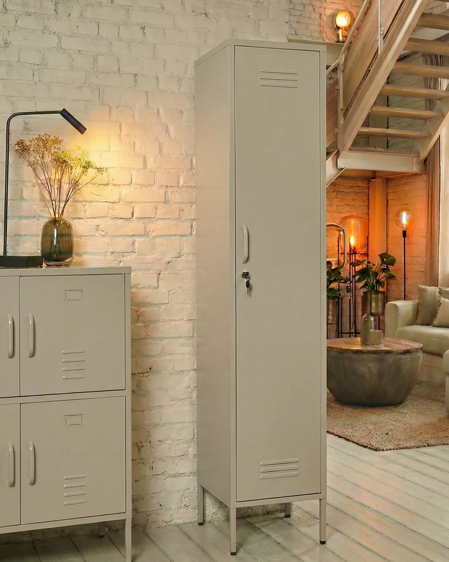 Kontorskab FROME Metal Lys Beige