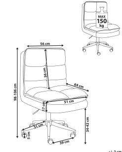 Kontorstol ADDISON Boucle Hvid
