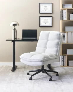 Kontorstol ADDISON Boucle Hvid