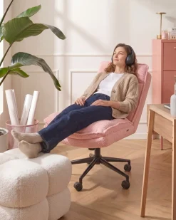 Kontorstol ADDISON Boucle Lyserød