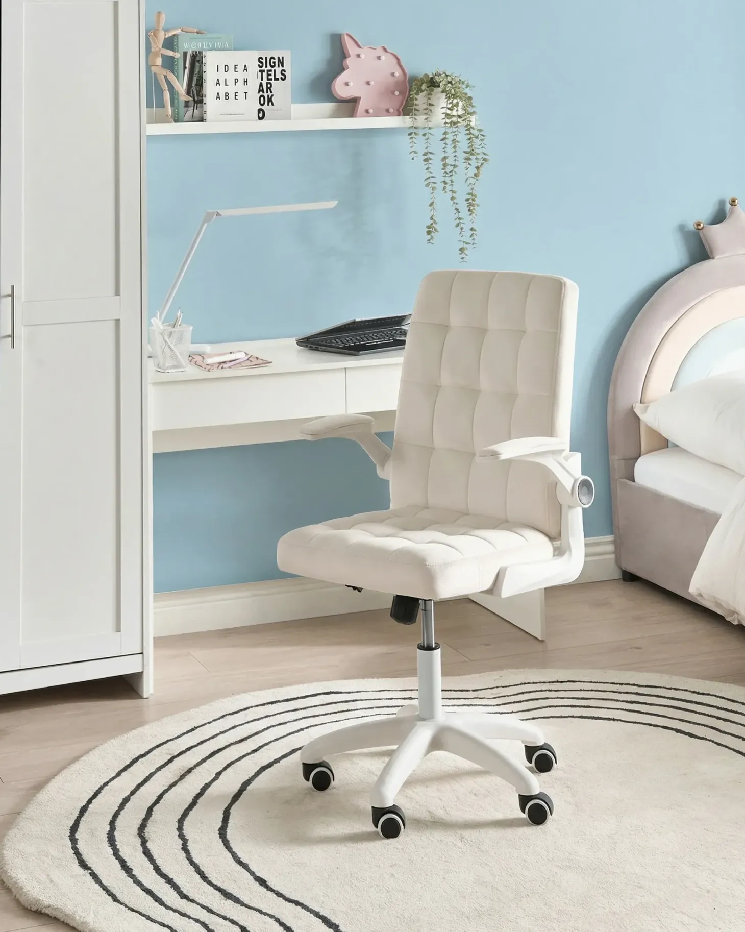 Kontorstol DANDY Velour Cremehvid