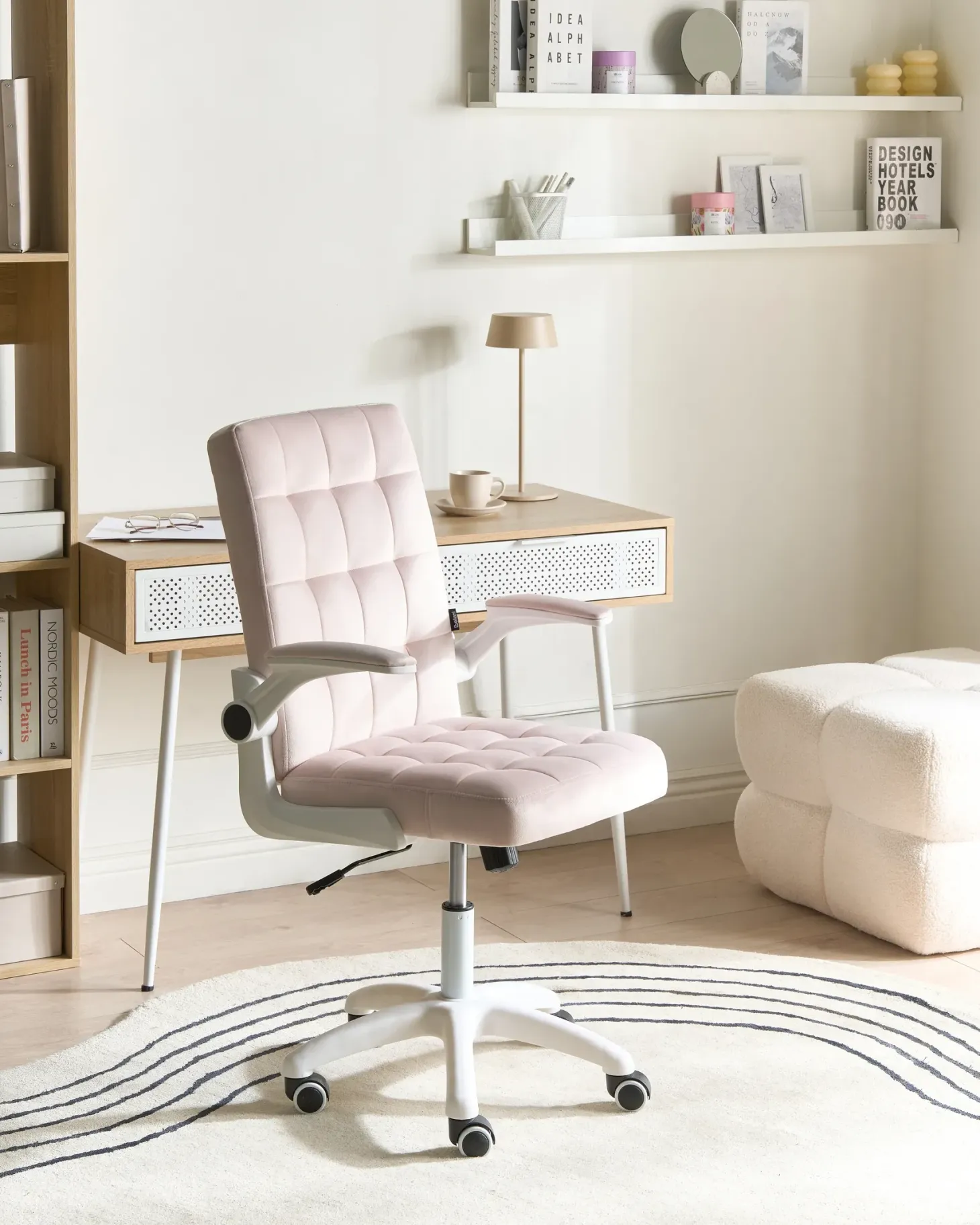 Kontorstol DANDY Velour Pastellrosa