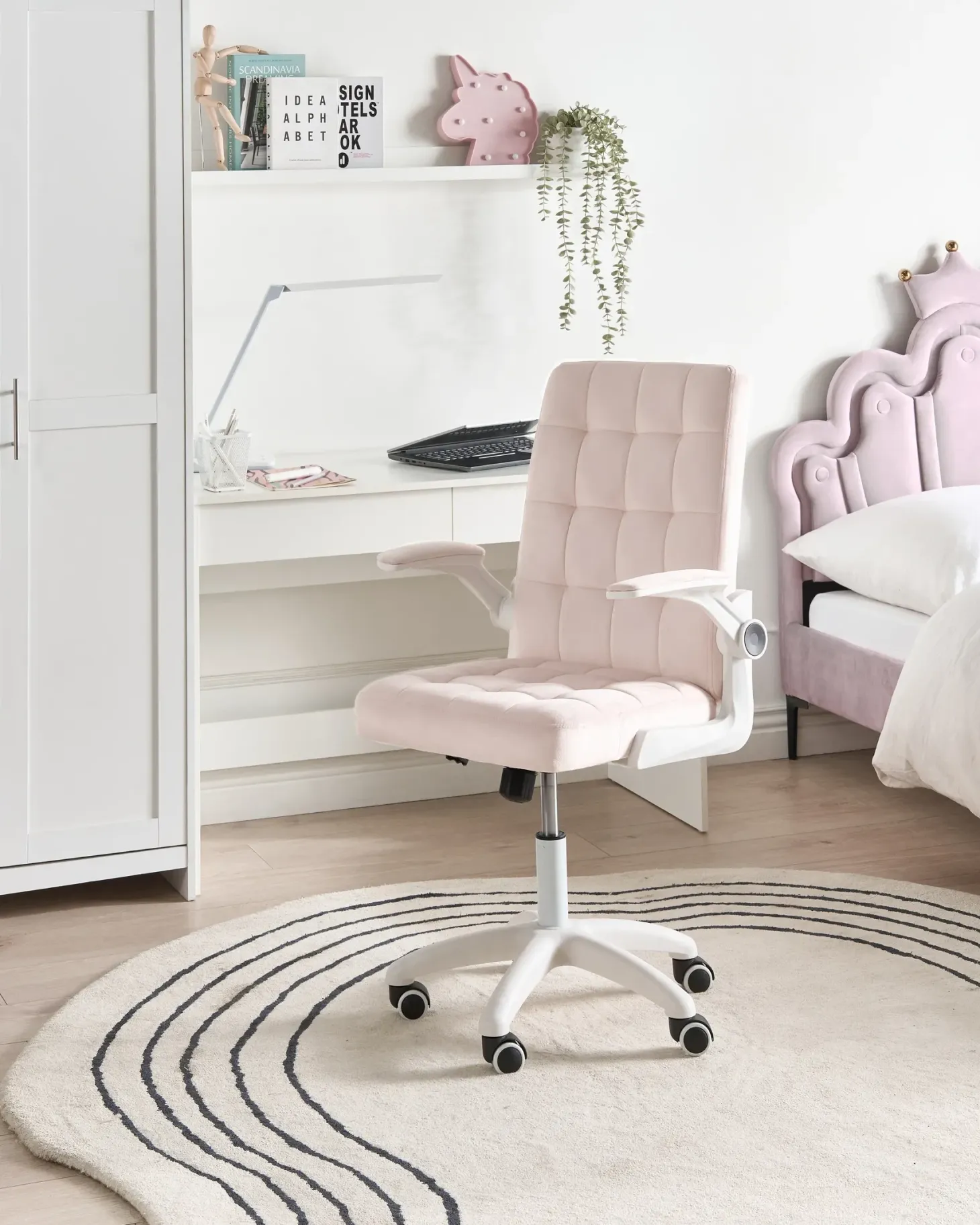 Kontorstol DANDY Velour Pastellrosa