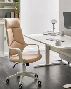 Kontorstol DELIGHT Kunstlæder Lys Beige