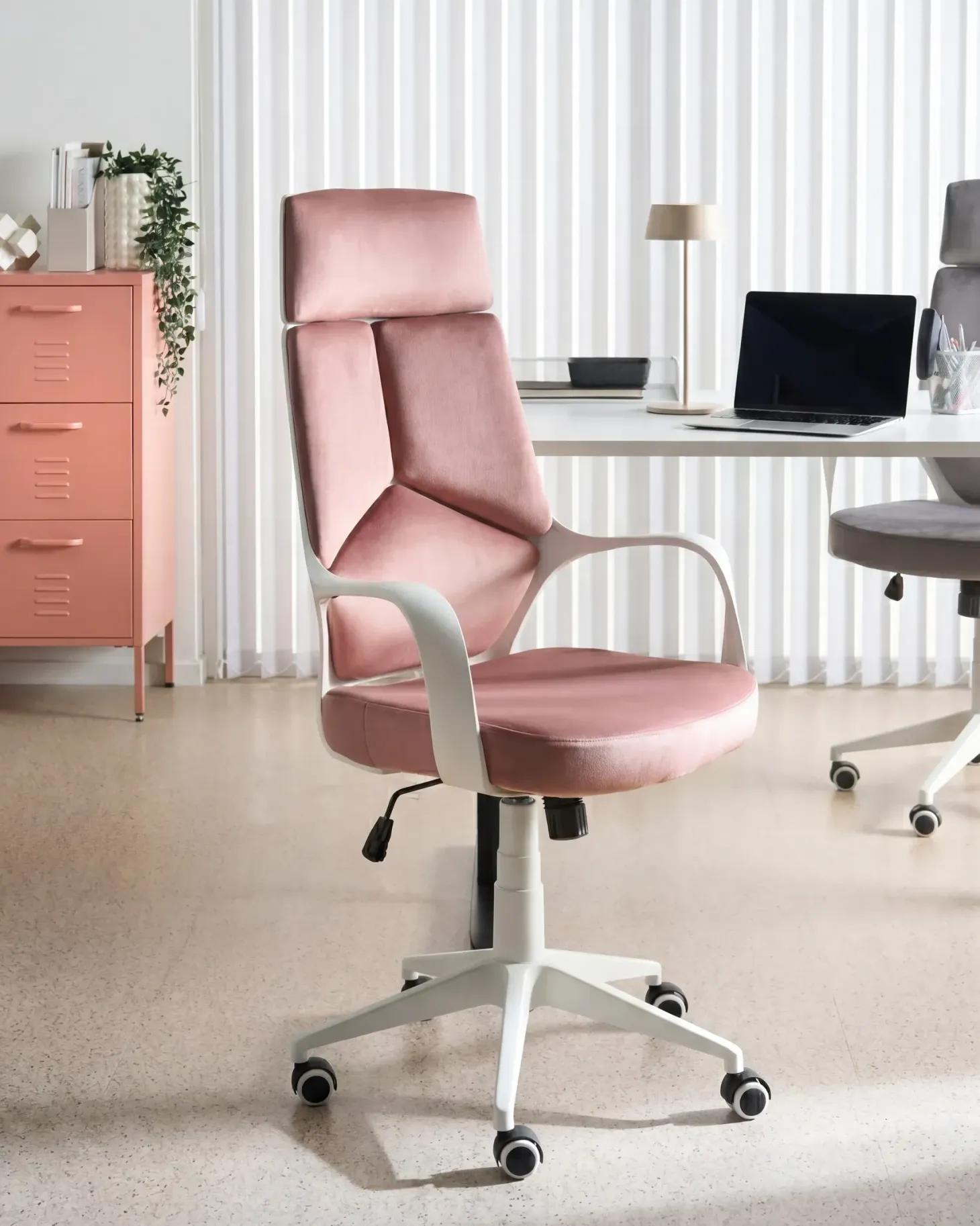 Kontorstol DELIGHT Velour Pastellrosa
