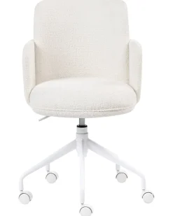 Kontorstol DRYDEN Boucle Cremehvid