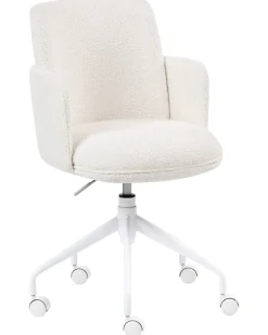 Kontorstol DRYDEN Boucle Cremehvid