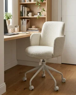 Kontorstol DRYDEN Boucle Cremehvid