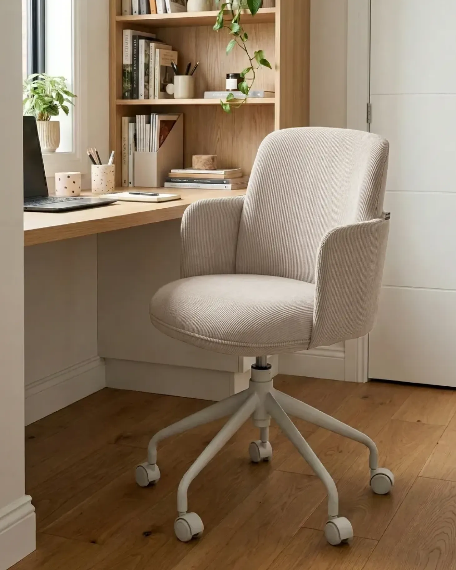 Kontorstol DRYDEN Fløjl Lys Beige